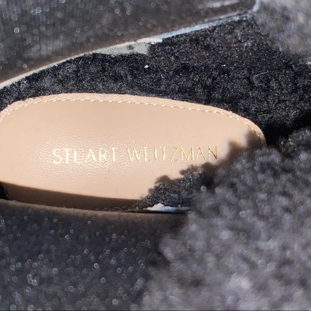 New Stuart Weitzman Henley Chill Suede & Shearling Combat Boots Size 37.5 - Picture 11 of 13